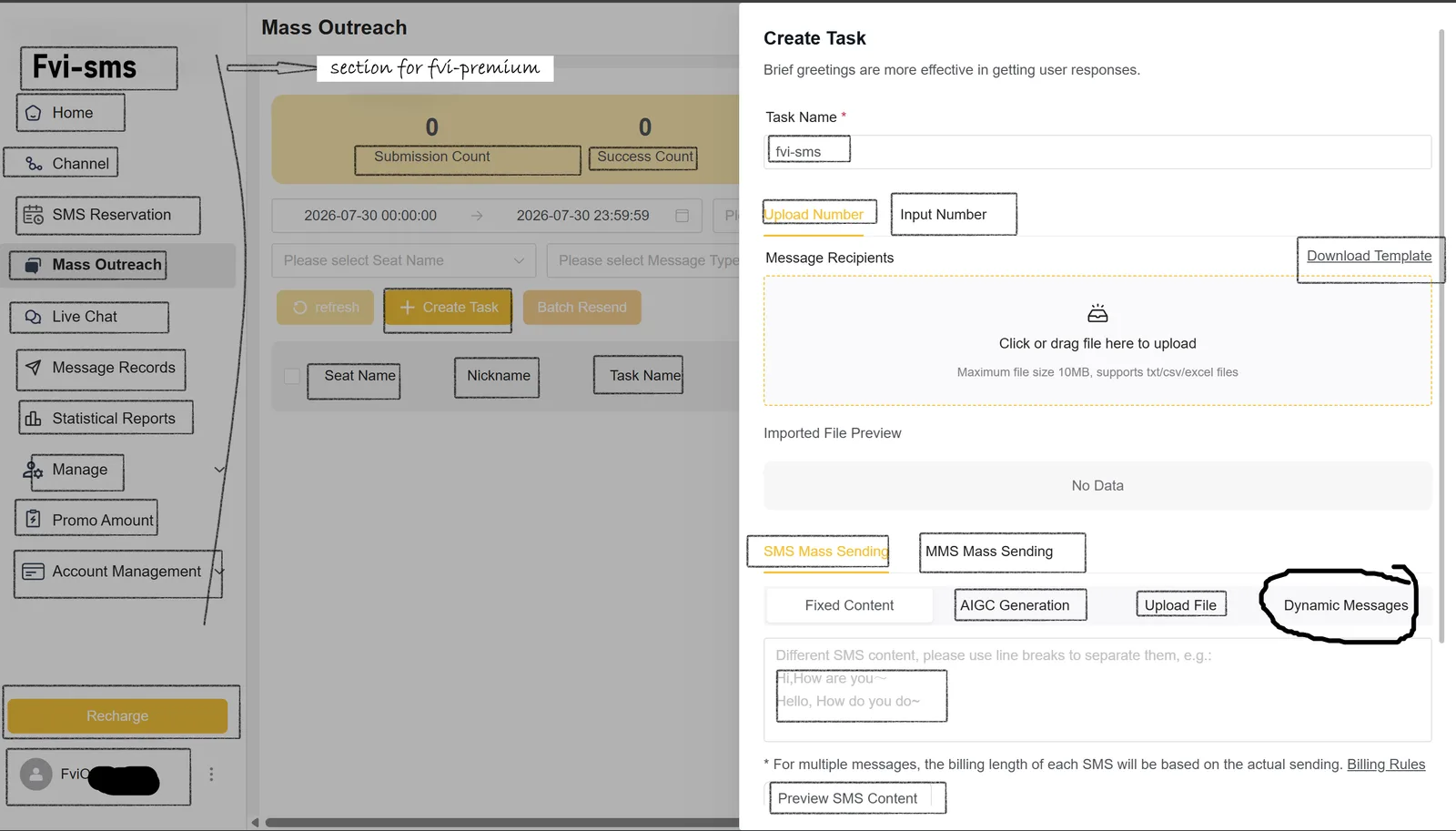 fvi-sms Dashboard — fvi-sms flagship dashboard screenshot
