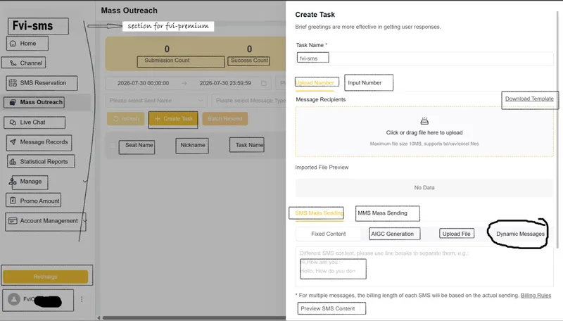 striped-se6 — fvi-sms sample dashboard screenshot